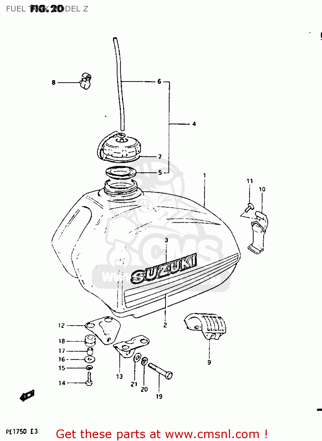 FUEL TANK MODEL Z PE175 1983 (D)