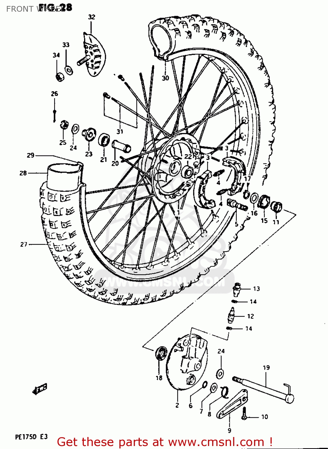 FRONT WHEEL PE175 1983 (D)