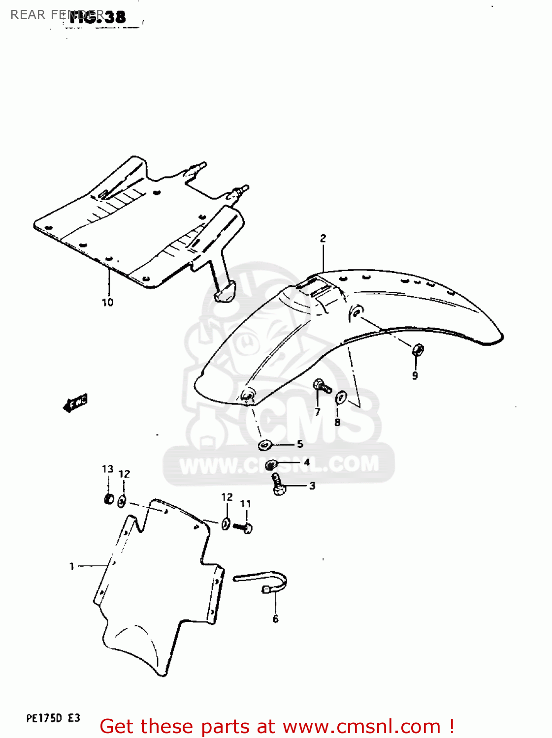 REAR FENDER PE175 1983 (D)