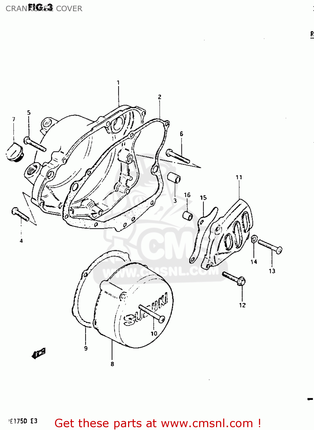CRANKCASE COVER PE175 1983 (D)