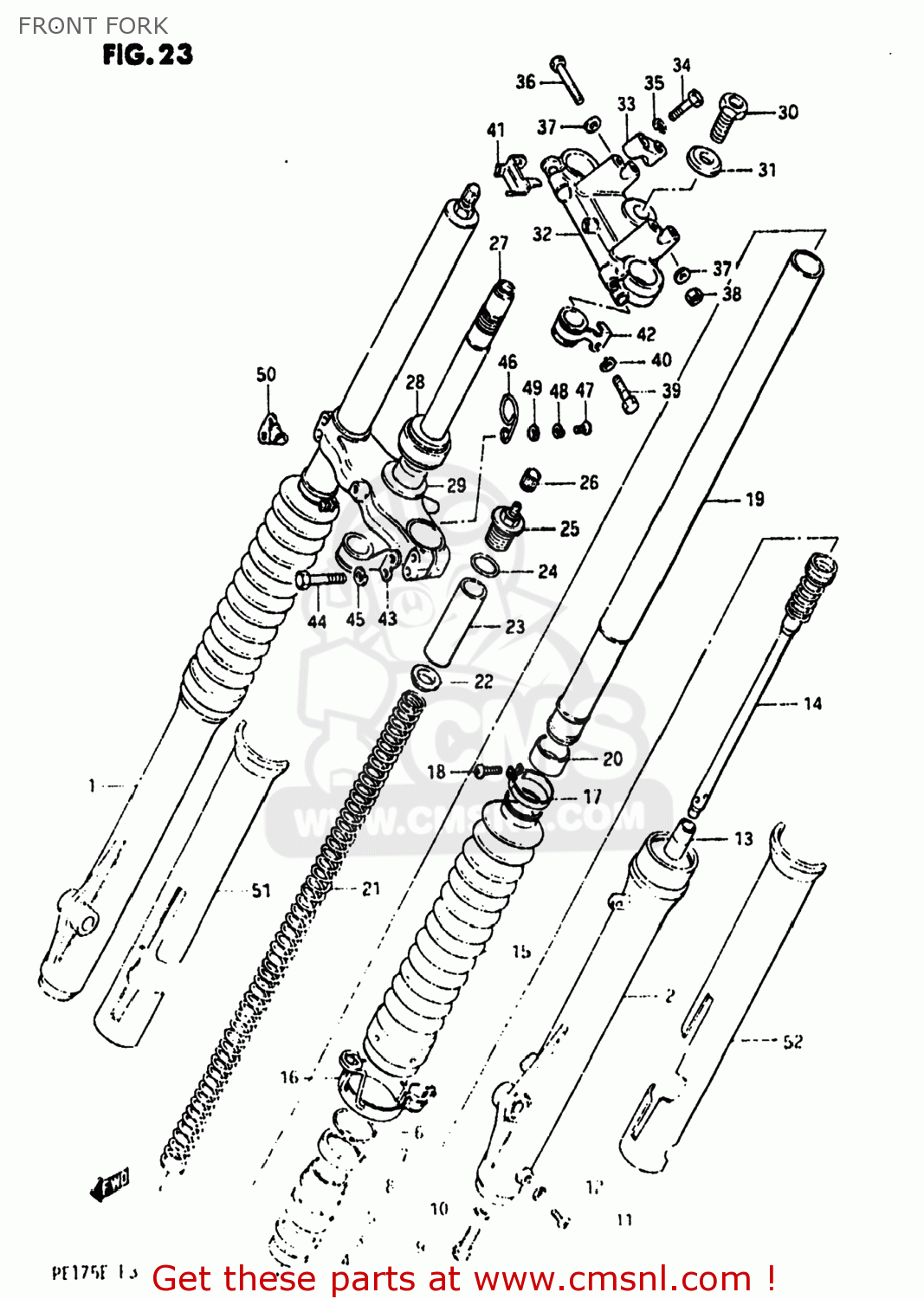 FRONT FORK PE175 1984 (E) USA (E03)