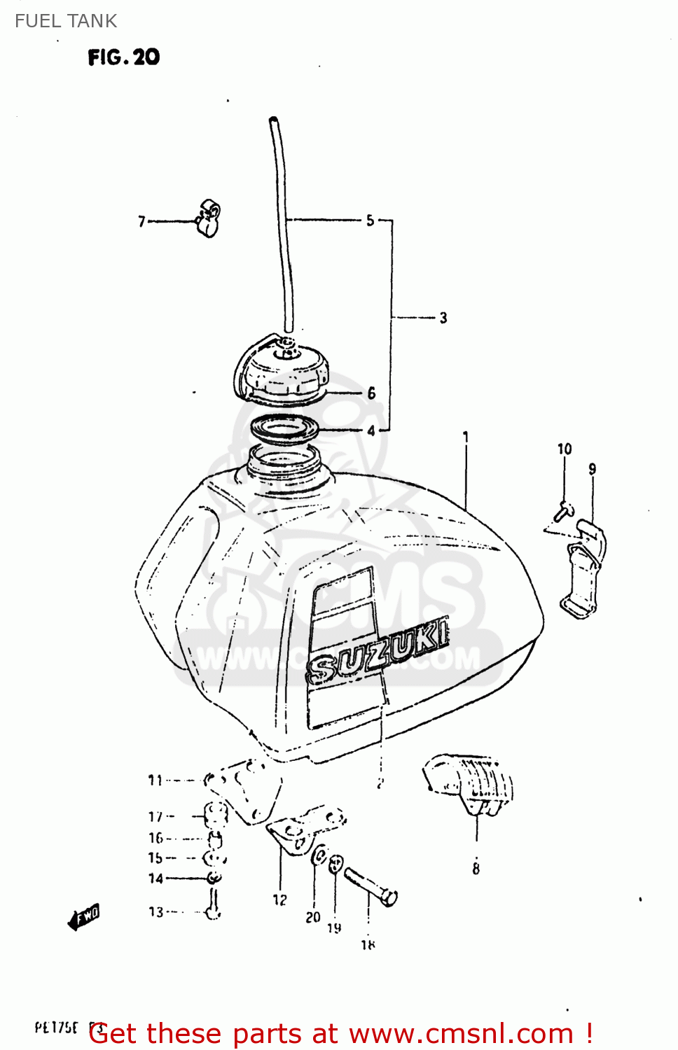 FUEL TANK PE175 1984 (E) USA (E03)