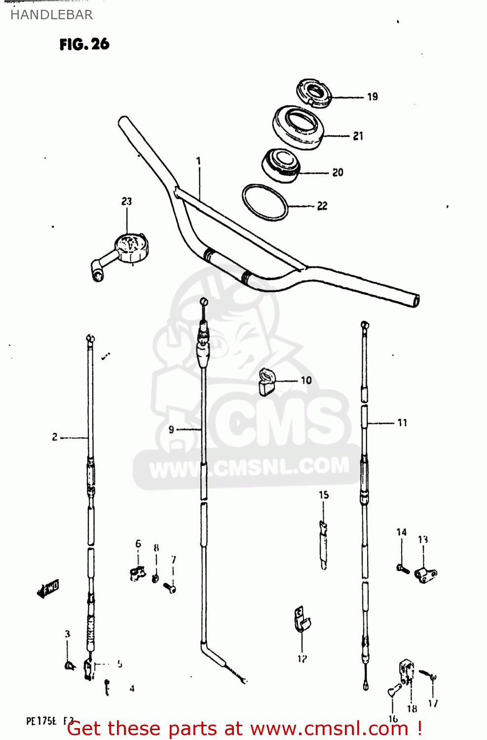 HANDLEBAR PE175 1984 (E) USA (E03)