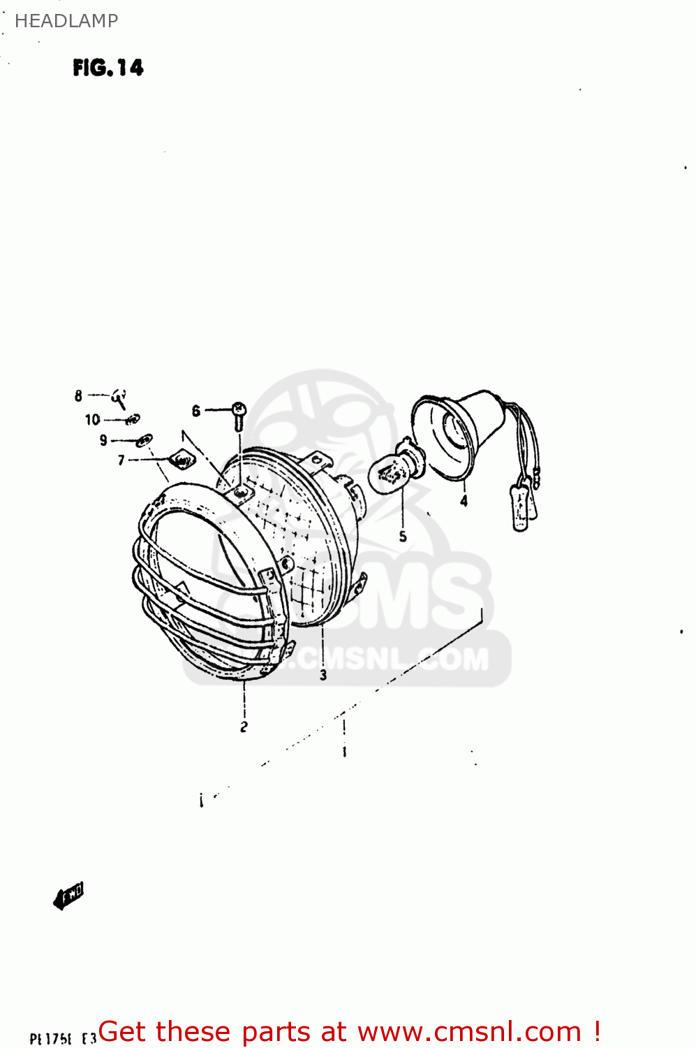 HEADLAMP PE175 1984 (E) USA (E03)