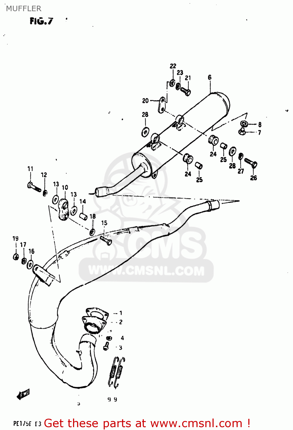 MUFFLER PE175 1984 (E) USA (E03)
