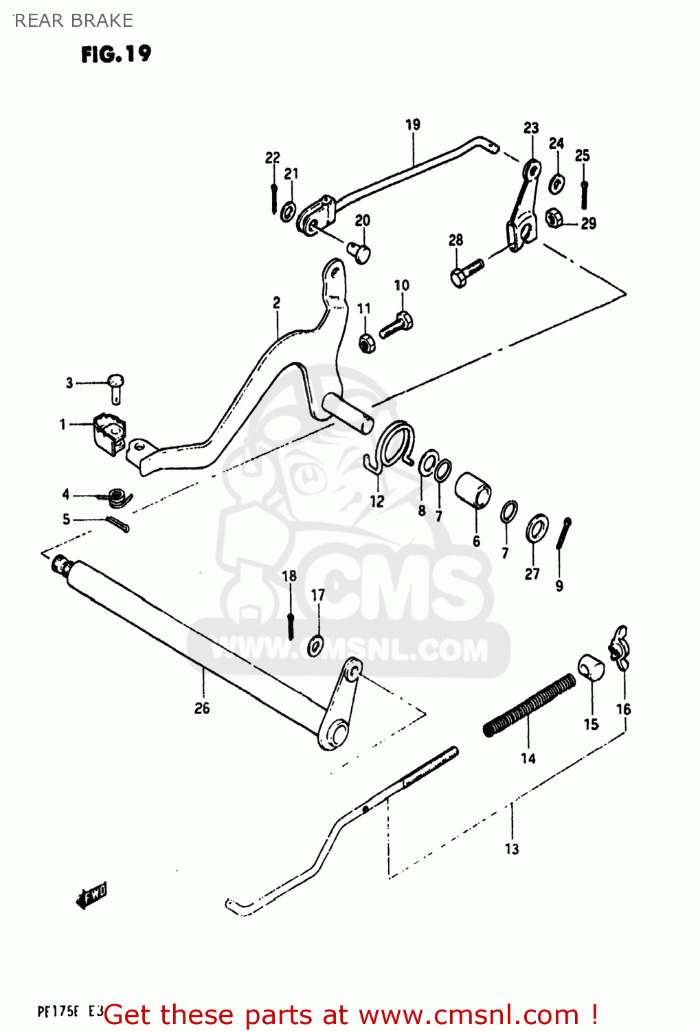 REAR BRAKE PE175 1984 (E) USA (E03)