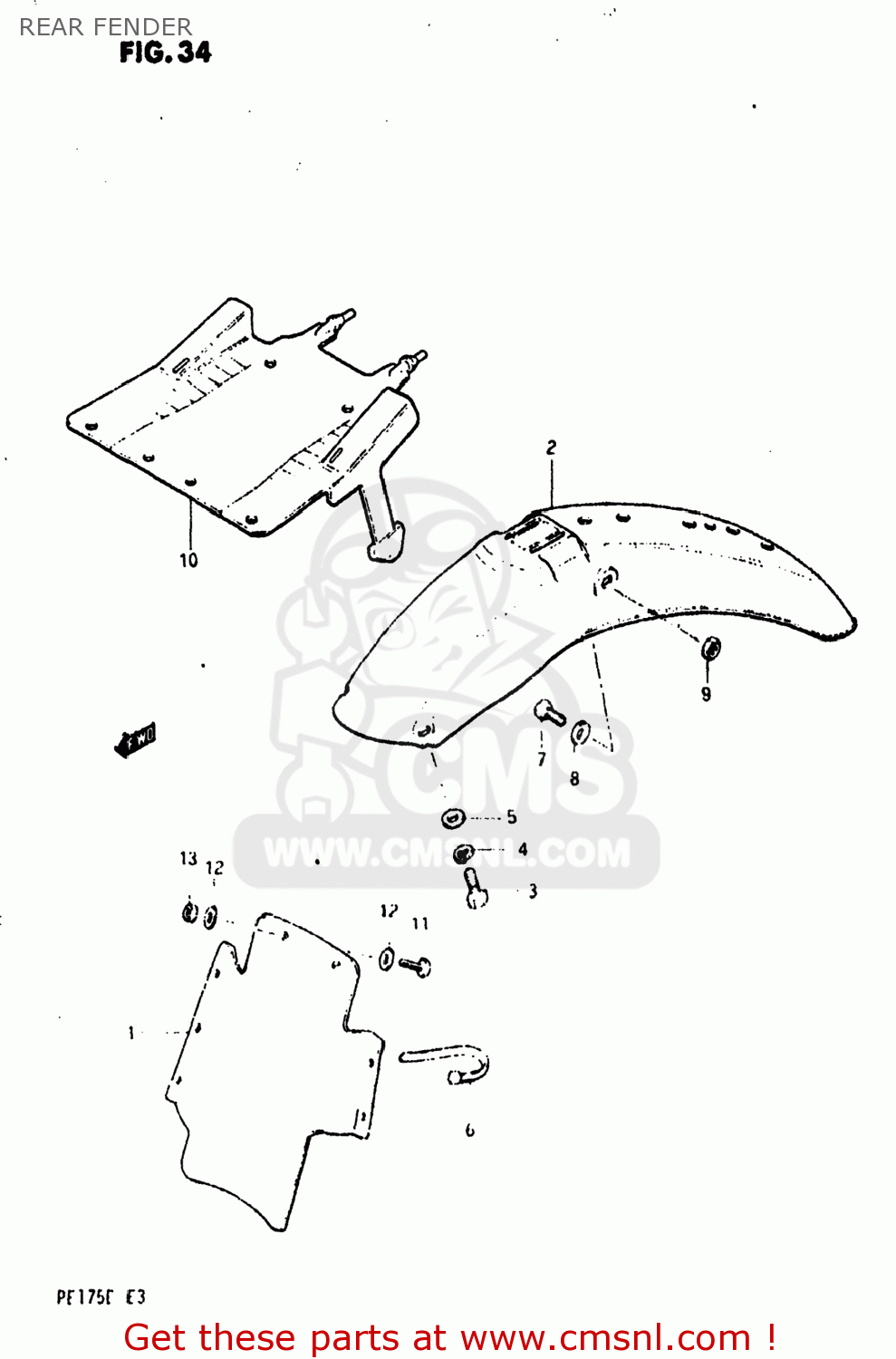 REAR FENDER PE175 1984 (E) USA (E03)