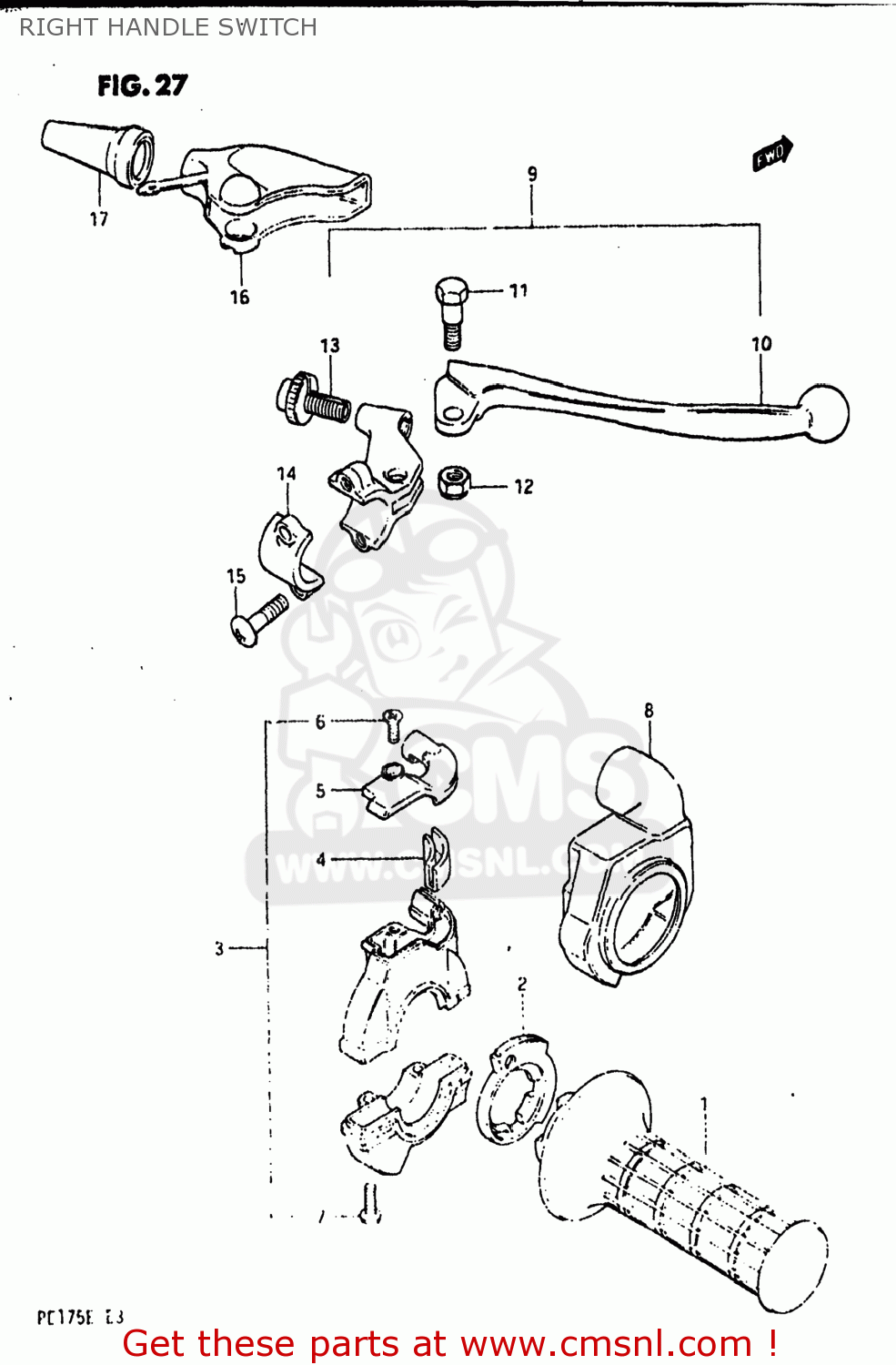 RIGHT HANDLE SWITCH PE175 1984 (E) USA (E03)