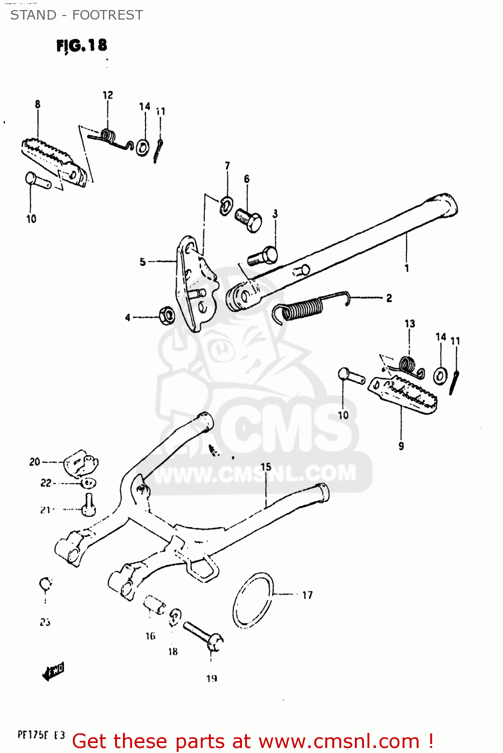 STAND - FOOTREST PE175 1984 (E) USA (E03)