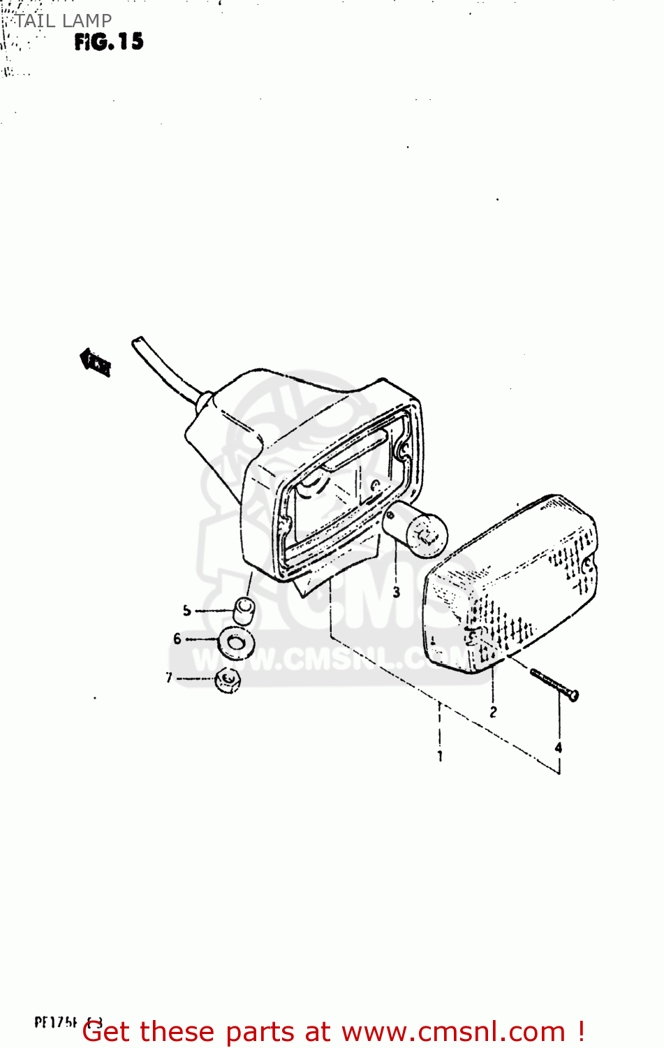 TAIL LAMP PE175 1984 (E) USA (E03)