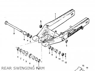 REAR SWINGING ARM - PE175 1984 (E) USA (E03)