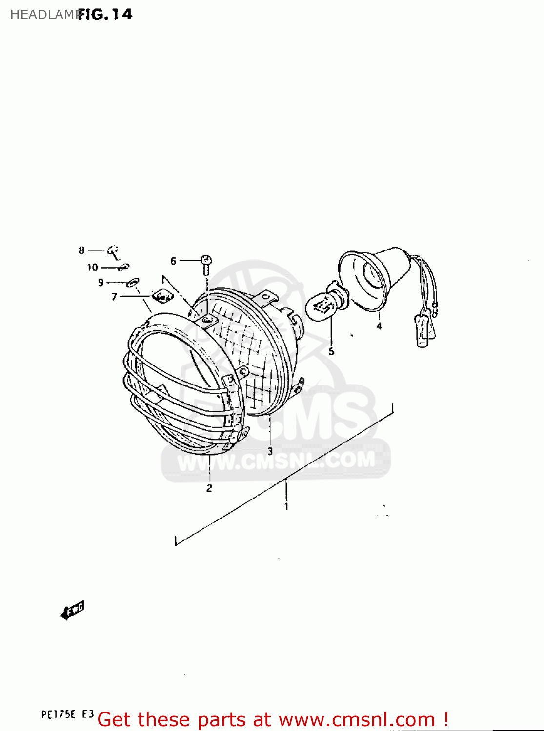 HEADLAMP PE175 1984 (E)