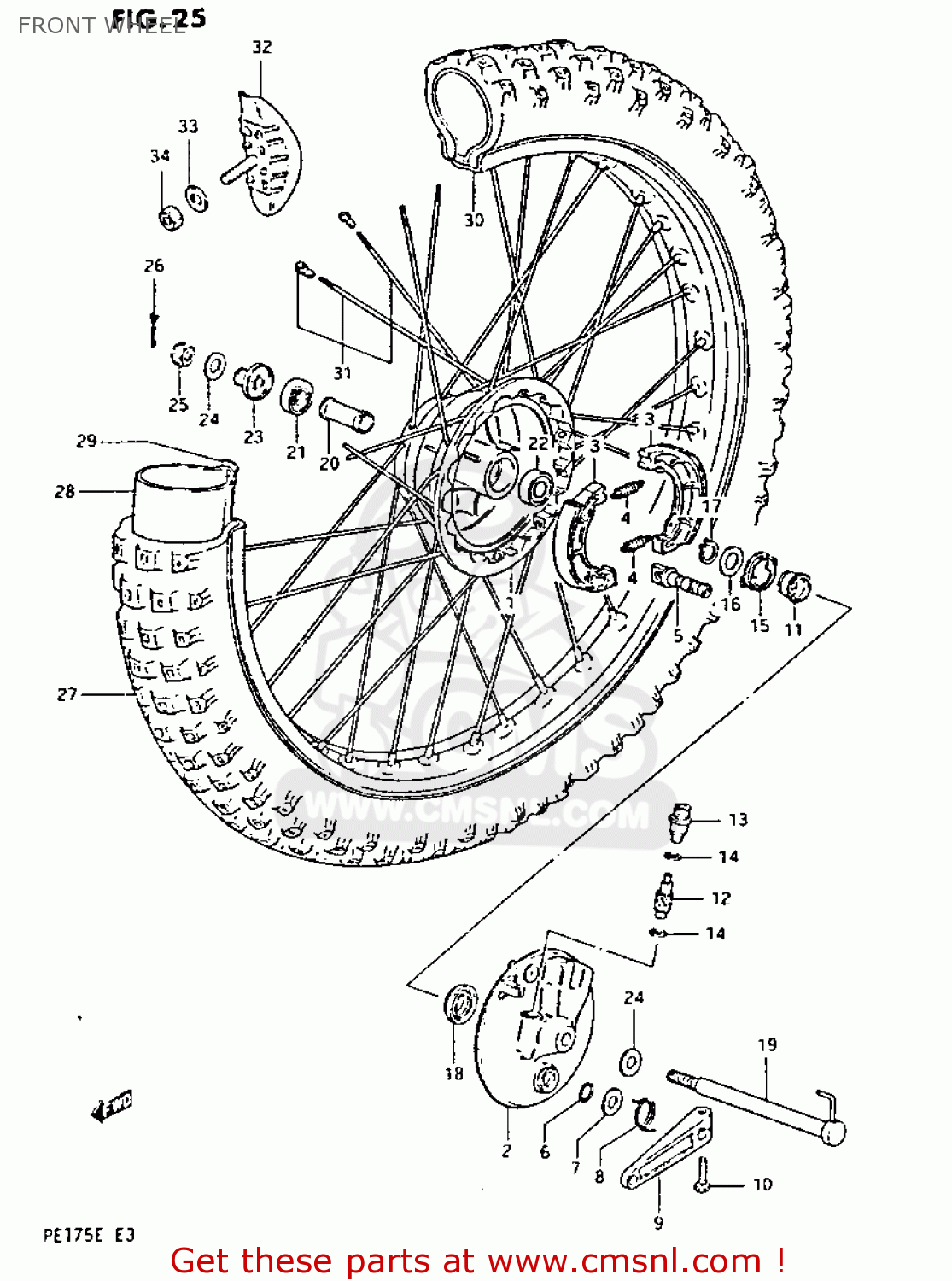 FRONT WHEEL PE175 1984 (E)