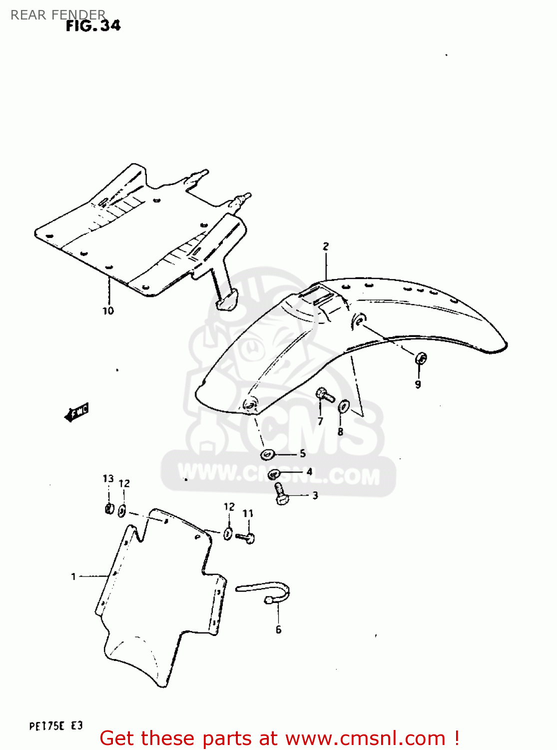 REAR FENDER PE175 1984 (E)