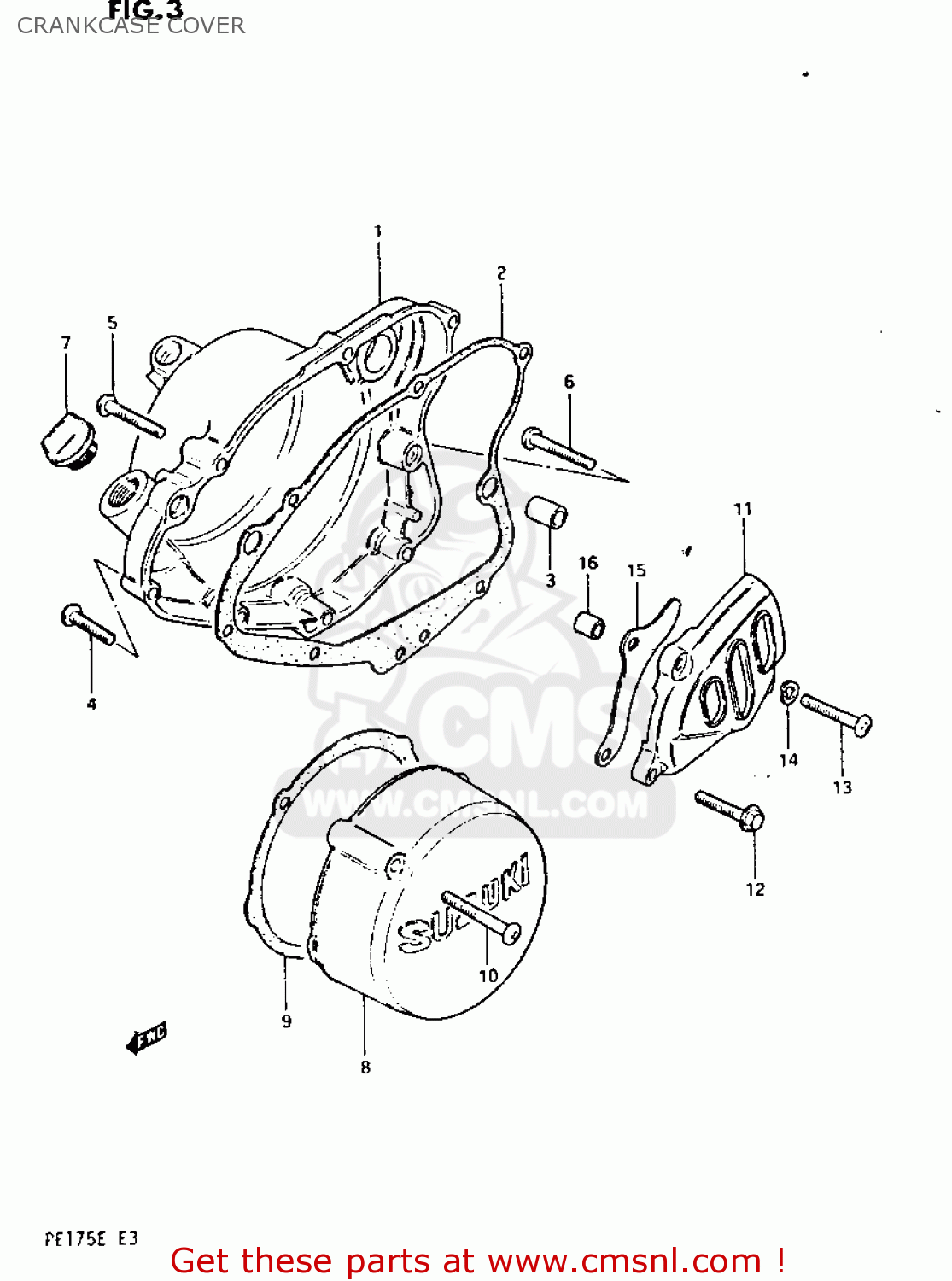 CRANKCASE COVER PE175 1984 (E)