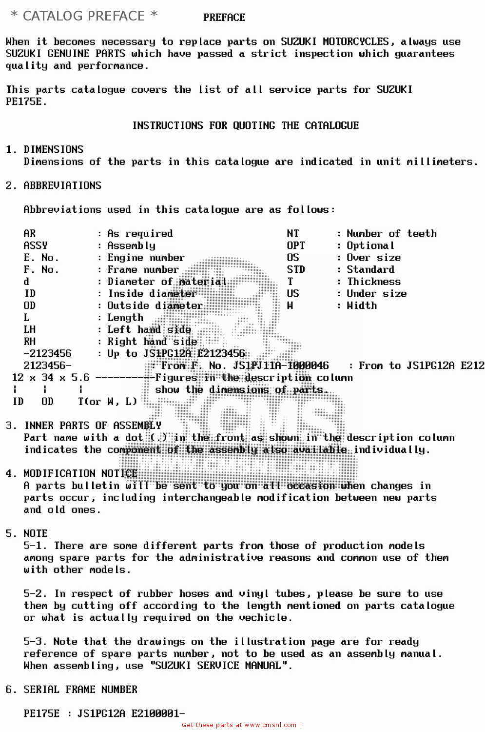 * CATALOG PREFACE * PE175 1984 (E)