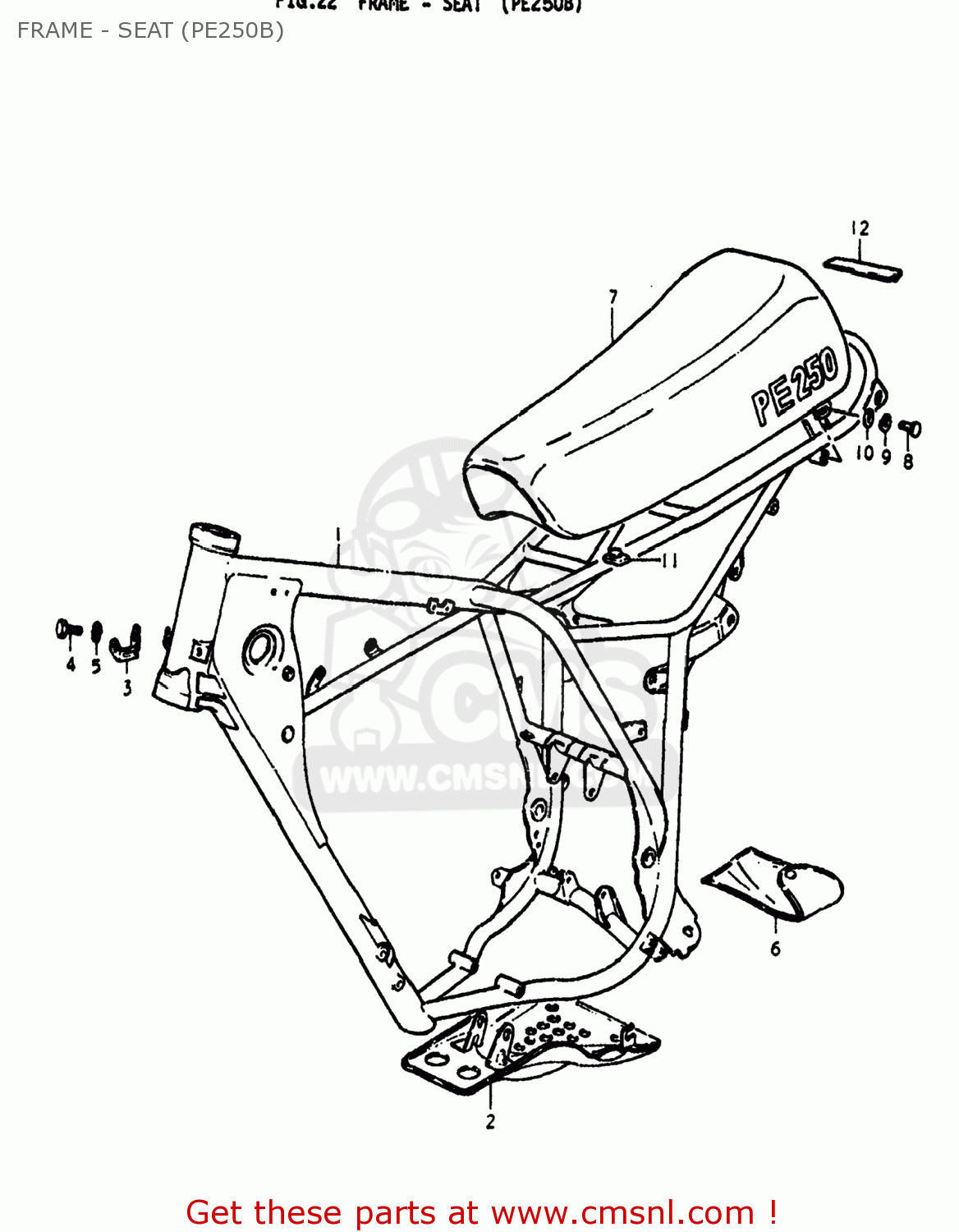 Suzuki PE250 1977 (B) USA (E03) FRAME - SEAT (PE250B) - buy original ...