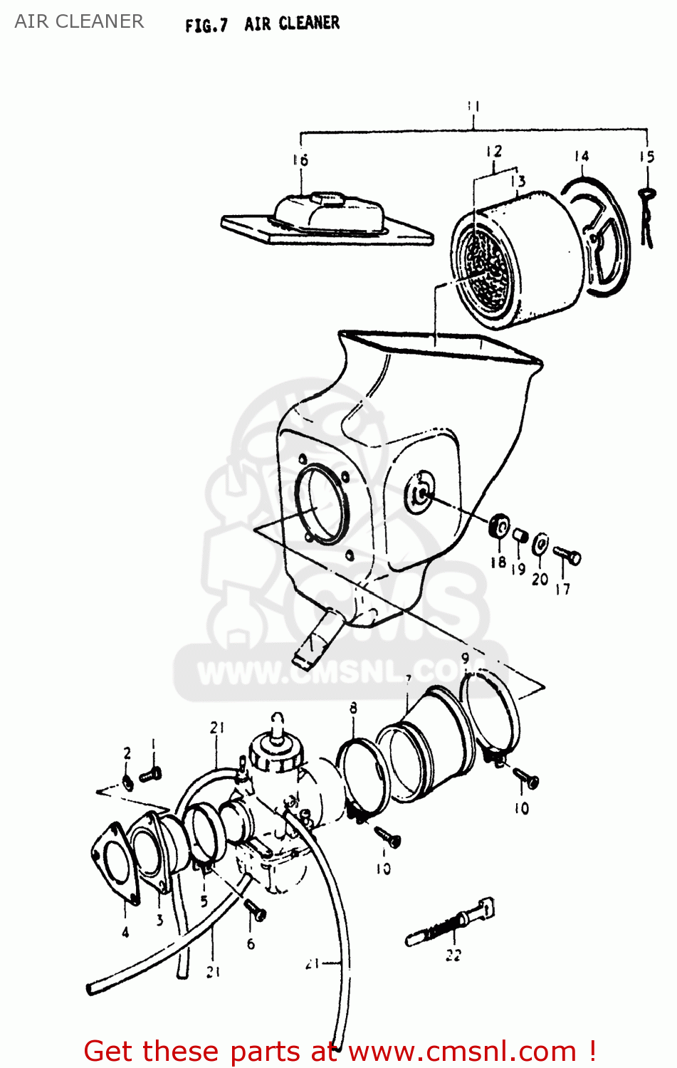 AIR CLEANER PE250 1977 (B) USA (E03)