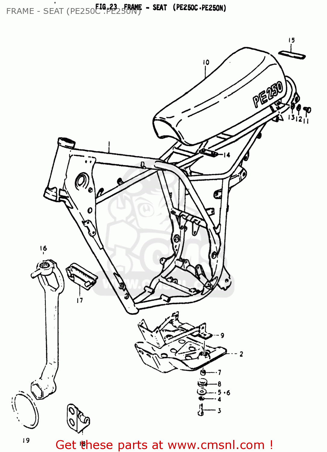 FRAME - SEAT (PE250C .PE250N) PE250 1977 (B) USA (E03)