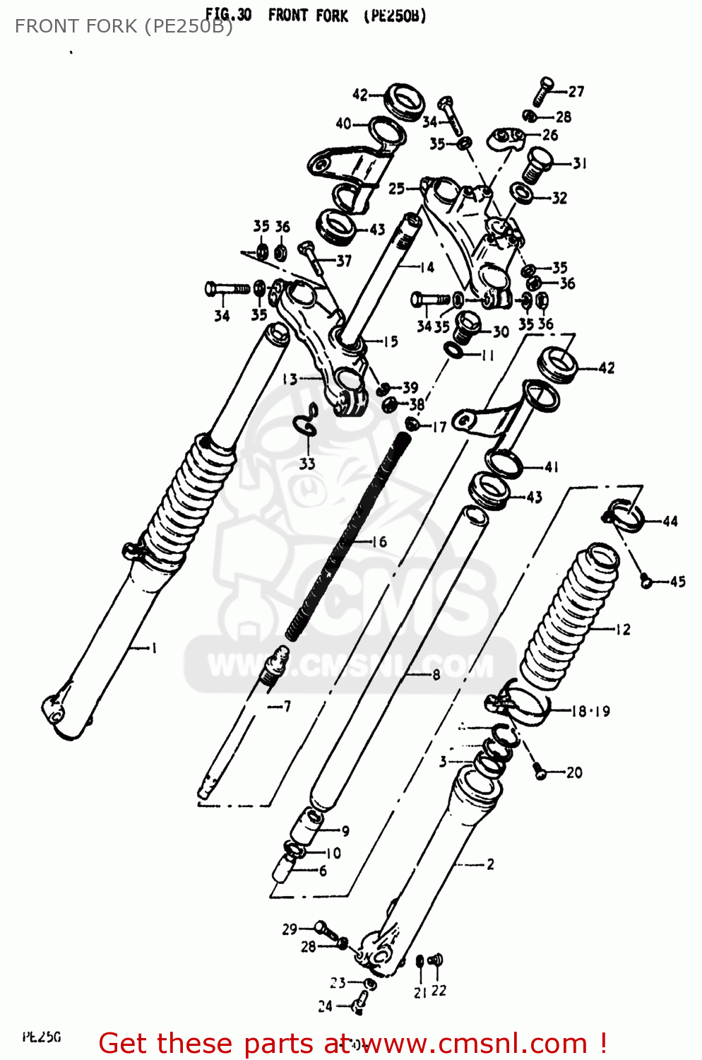 FRONT FORK (PE250B) PE250 1977 (B) USA (E03)