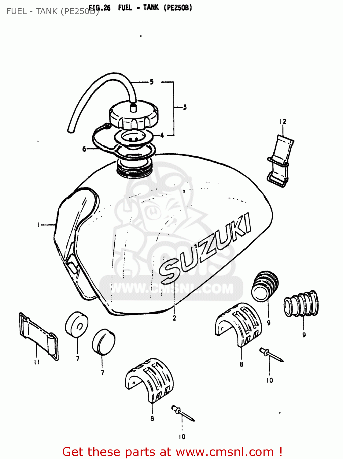 FUEL - TANK (PE250B) PE250 1977 (B) USA (E03)