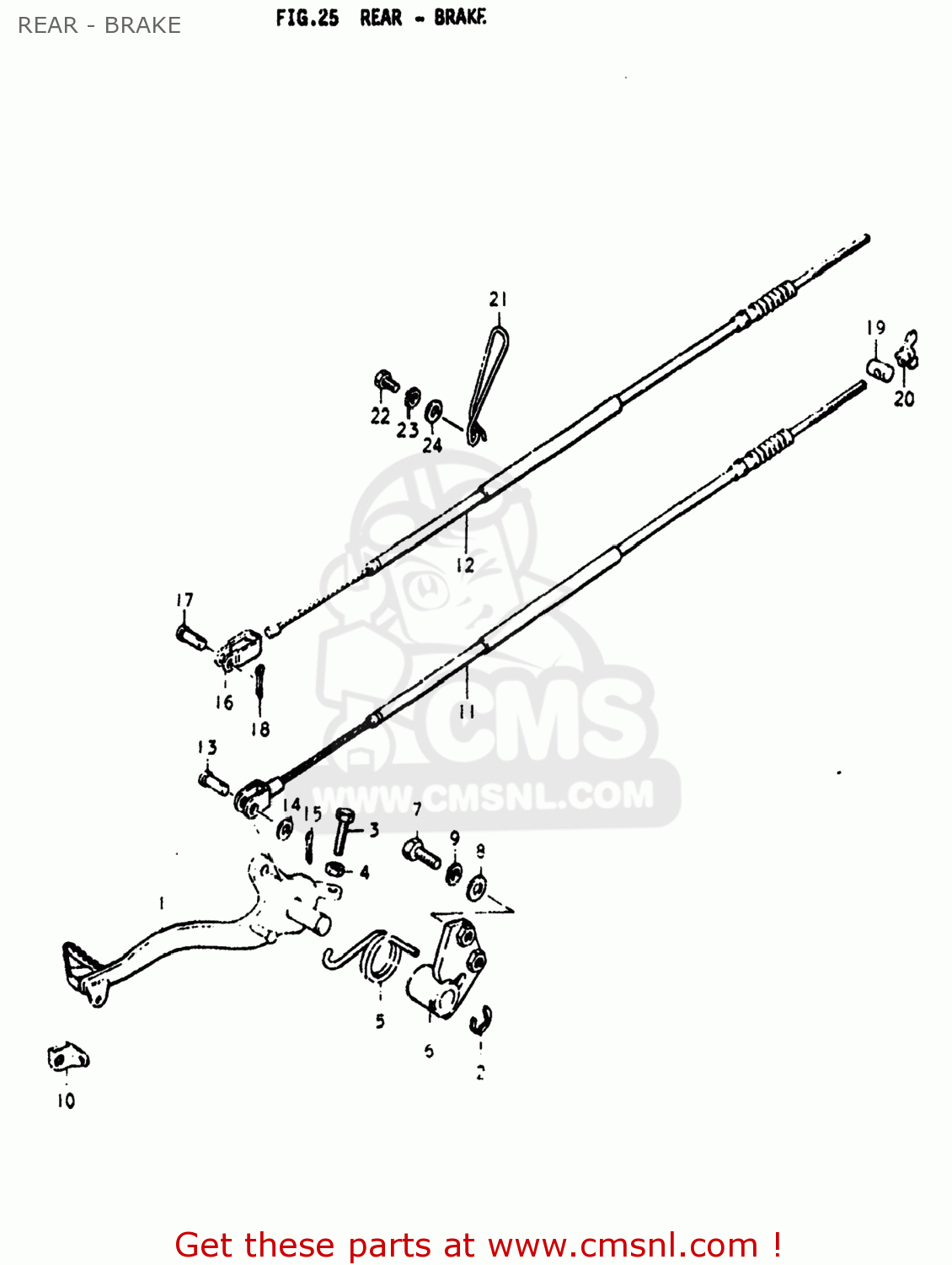 REAR - BRAKE PE250 1977 (B) USA (E03)