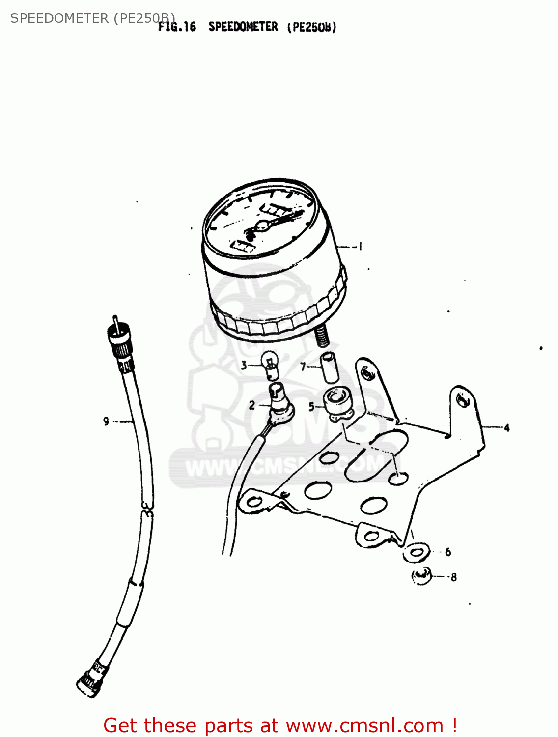 SPEEDOMETER (PE250B) PE250 1977 (B) USA (E03)