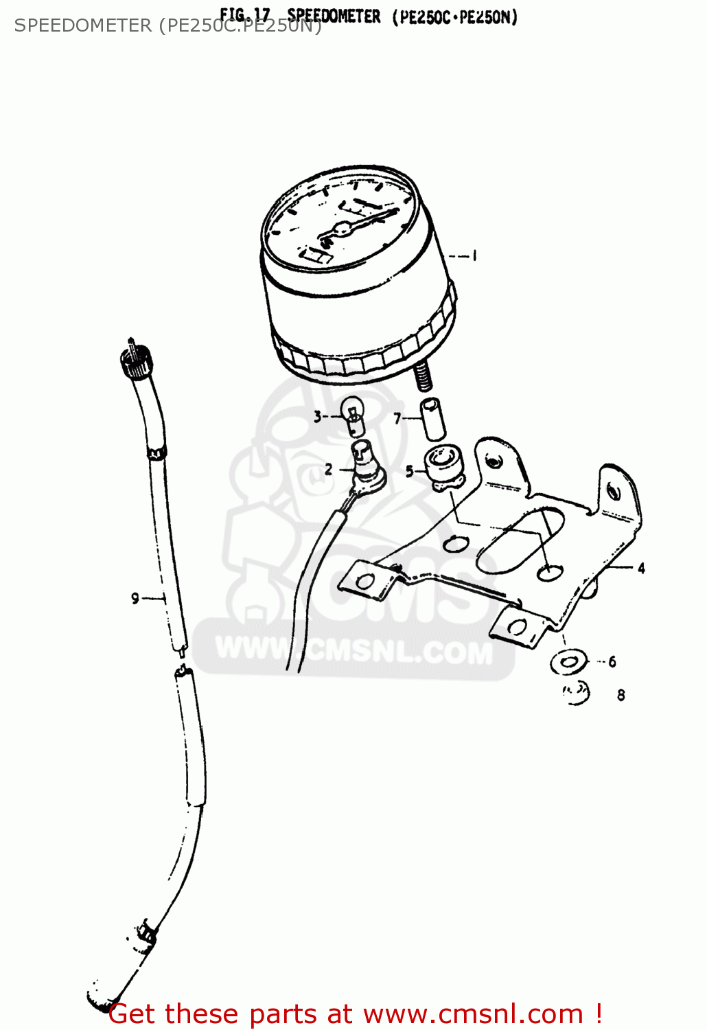 SPEEDOMETER (PE250C.PE250N) PE250 1977 (B) USA (E03)