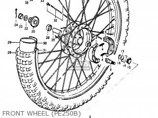 FRONT WHEEL (PE250B) - PE250 1977 (B) USA (E03)