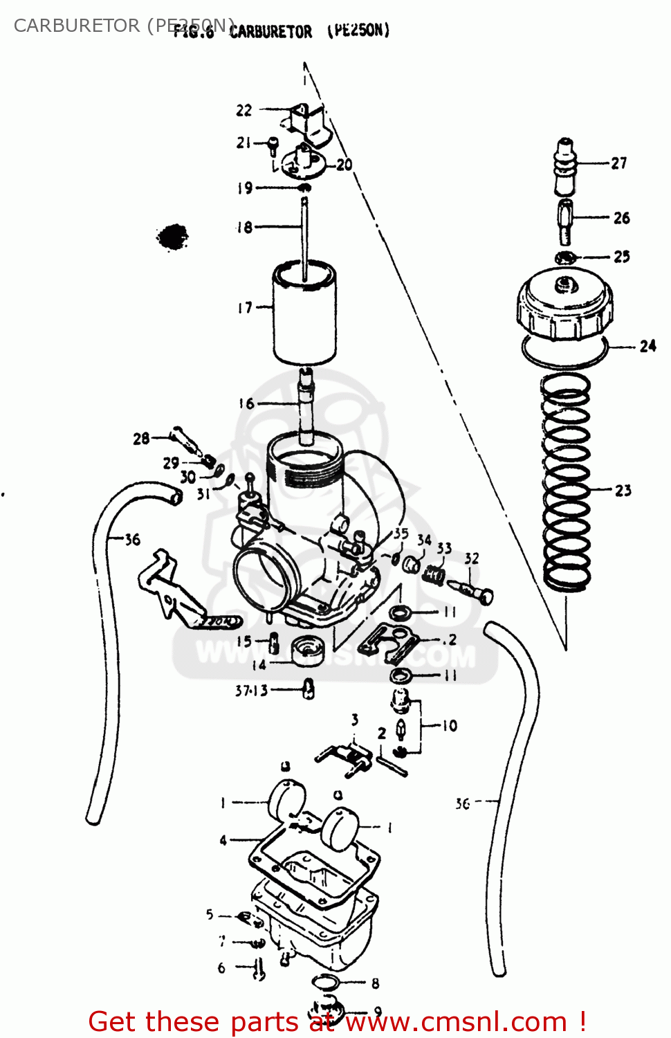 CARBURETOR (PE250N) PE250 1978 (C) USA (E03)
