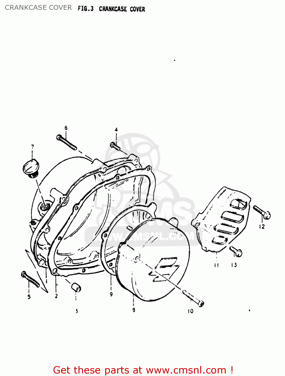 CRANKCASE COVER PE250 1978 (C) USA (E03)