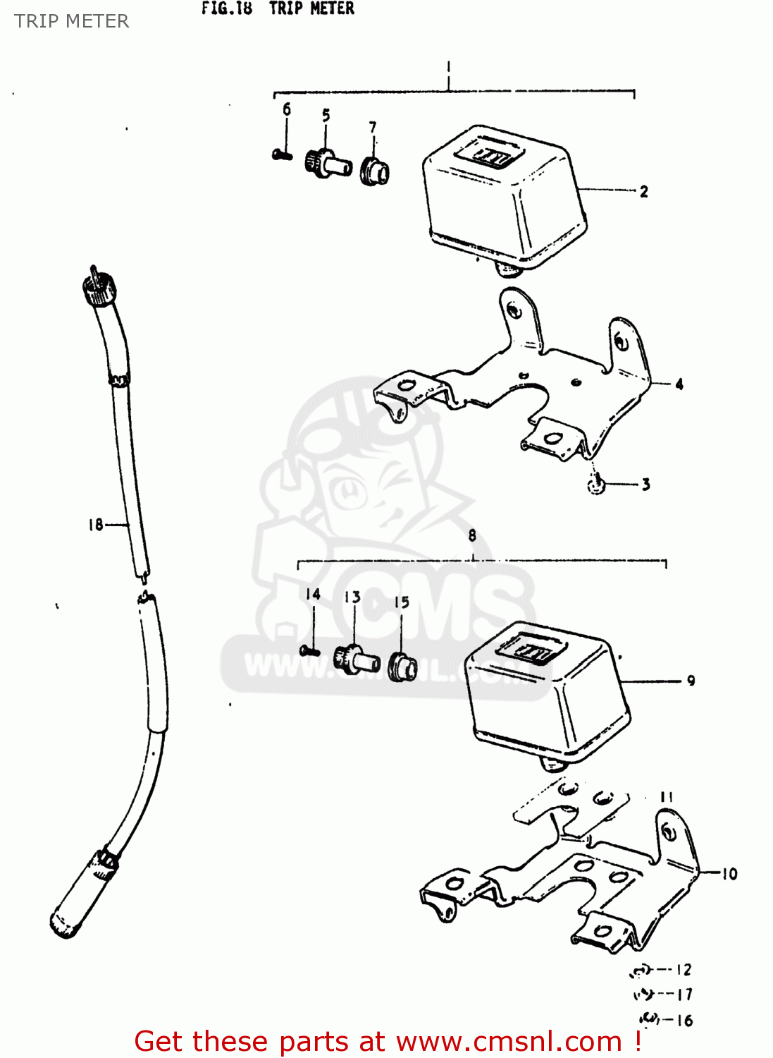 TRIP METER PE250 1978 (C) USA (E03)