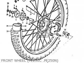 FRONT WHEEL (PE250C .PE250N) - PE250 1978 (C) USA (E03)
