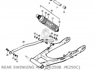 REAR SWINGING ARM (PE250B .PE250C) - PE250 1978 (C) USA (E03)