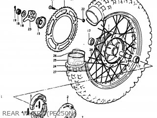 REAR WHEEL (PE250N) - PE250 1978 (C) USA (E03)