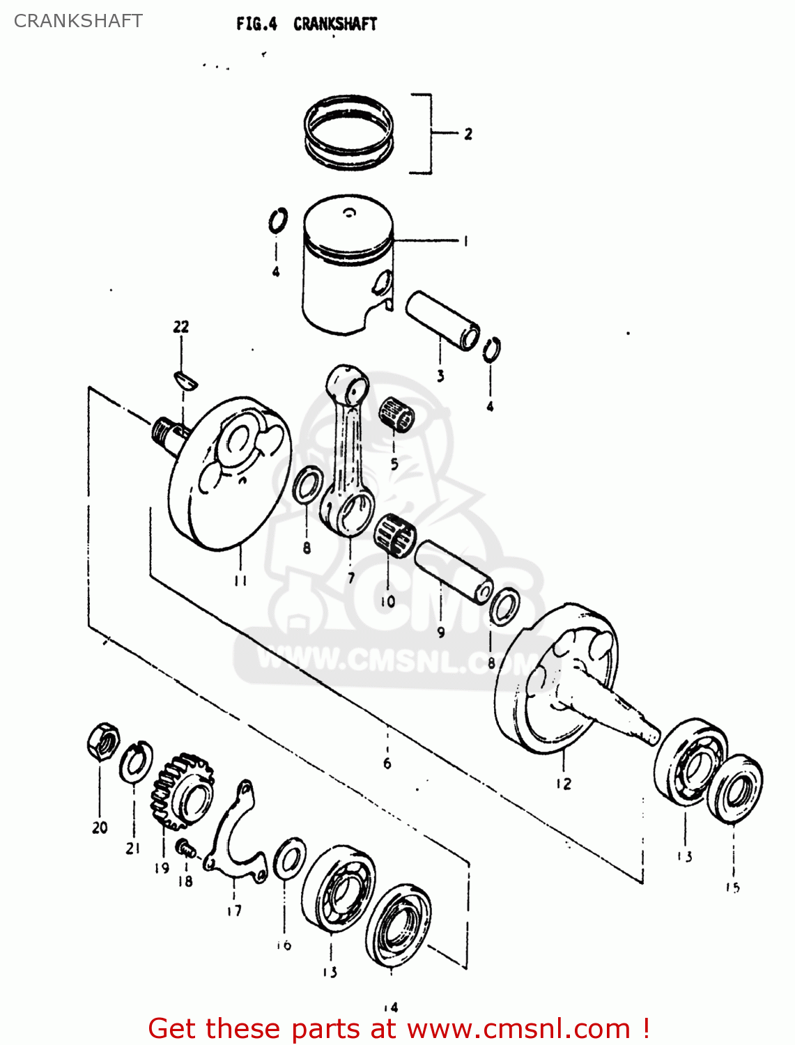 CRANKSHAFT PE250 1979 (N) USA (E03)