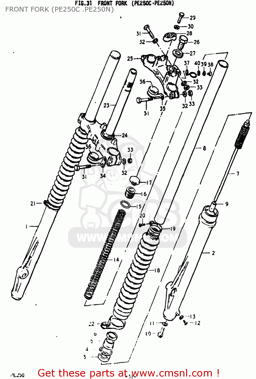 FRONT FORK (PE250C .PE250N) PE250 1979 (N) USA (E03)