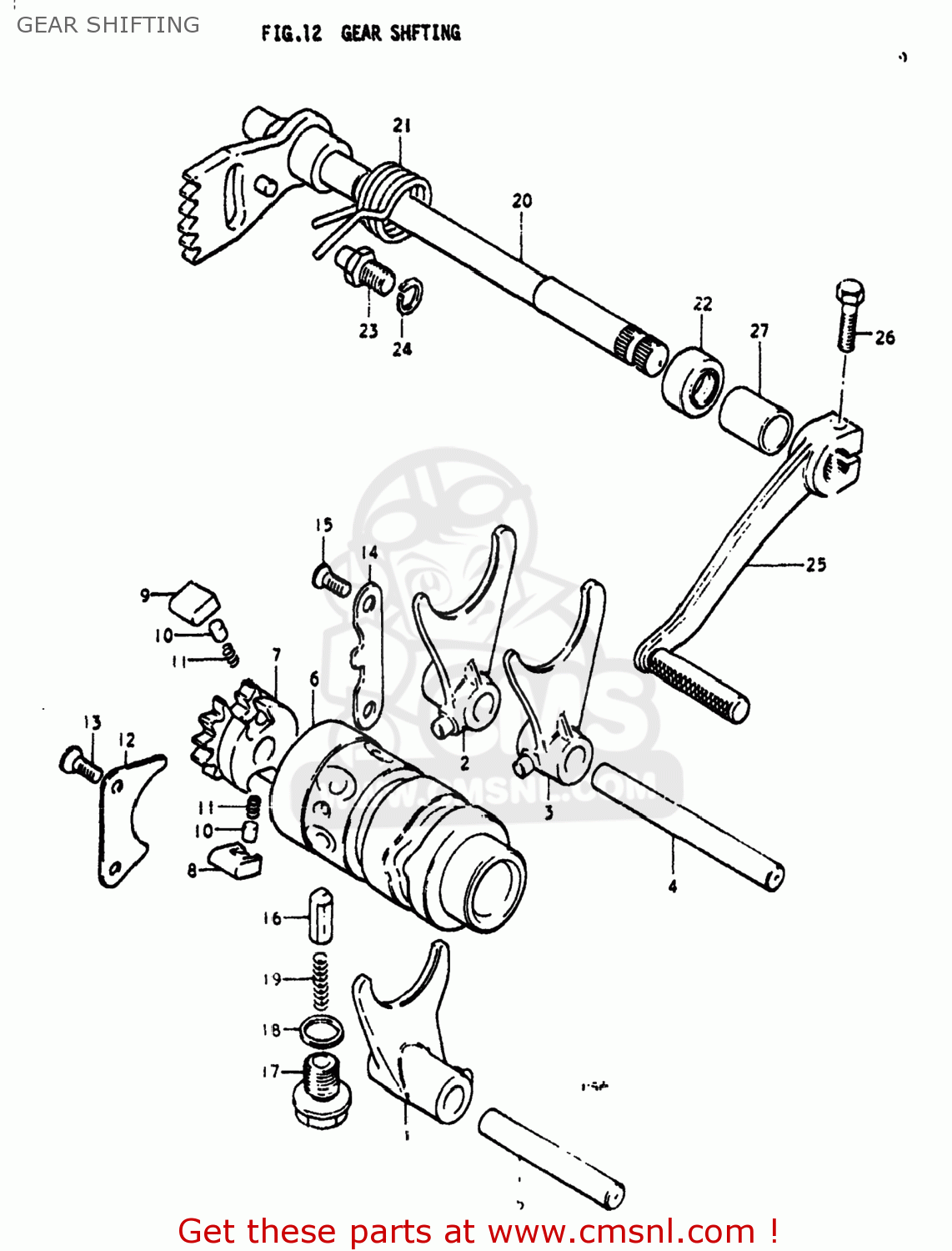 GEAR SHIFTING PE250 1979 (N) USA (E03)
