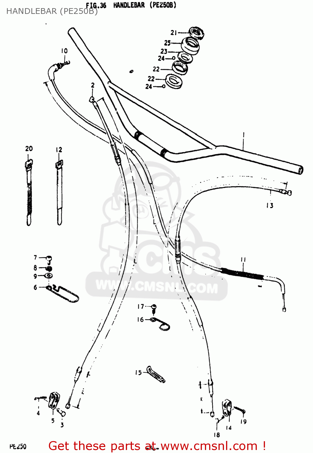 HANDLEBAR (PE250B) PE250 1979 (N) USA (E03)
