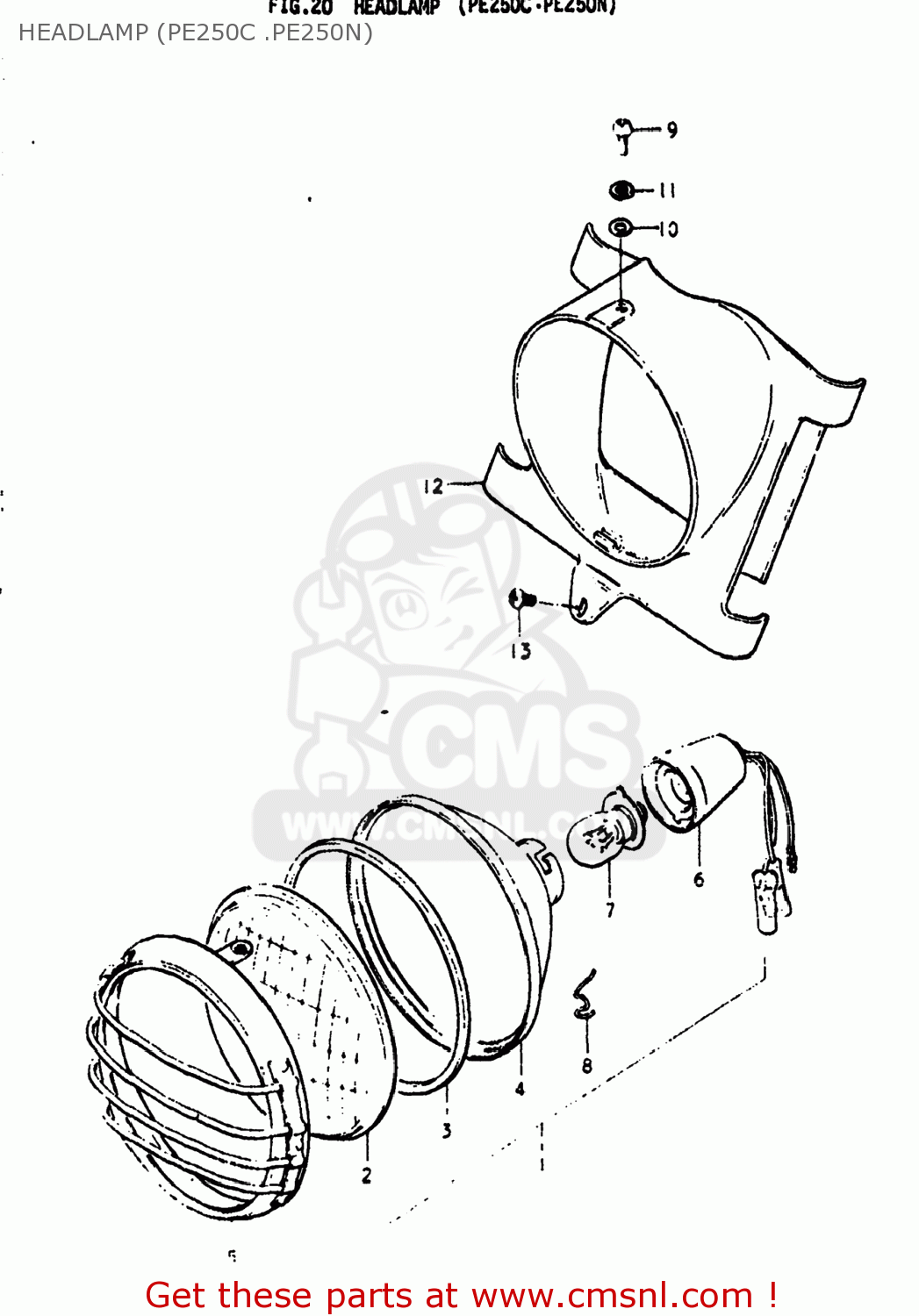 HEADLAMP (PE250C .PE250N) PE250 1979 (N) USA (E03)
