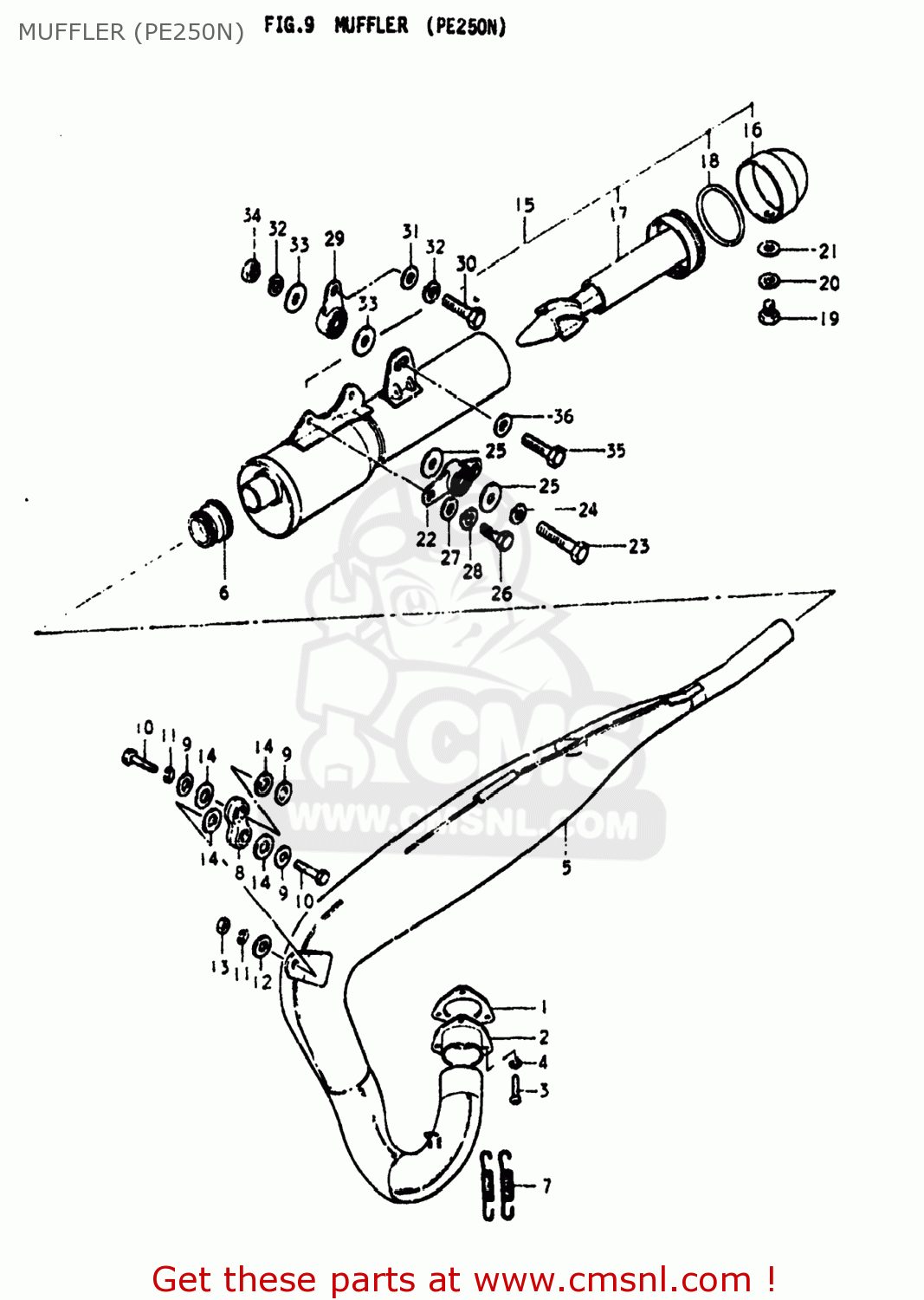 MUFFLER (PE250N) PE250 1979 (N) USA (E03)