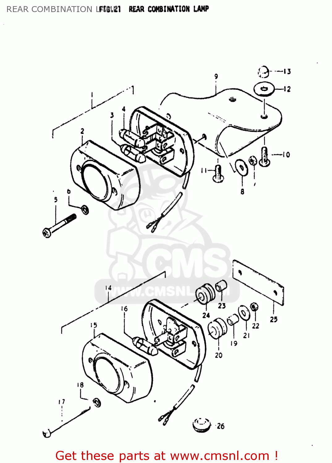 REAR COMBINATION LAMP PE250 1979 (N) USA (E03)