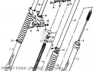 FRONT FORK (PE250C .PE250N) - PE250 1979 (N) USA (E03)