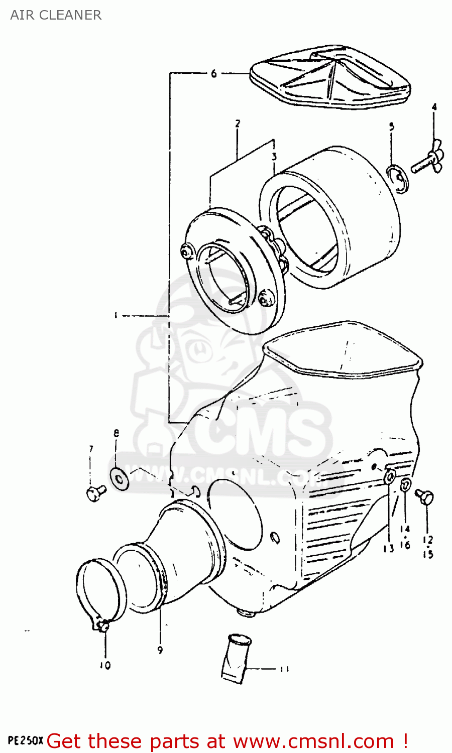 AIR CLEANER PE250 1980 (T) (E01 E02 E04 E15 E21 E24)