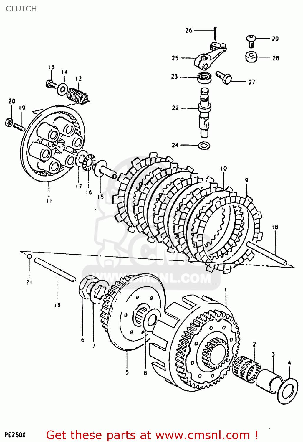 CLUTCH PE250 1980 (T) (E01 E02 E04 E15 E21 E24)
