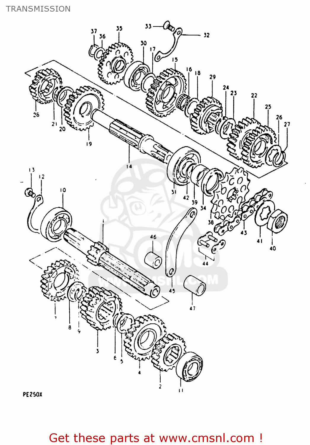 TRANSMISSION PE250 1980 (T) (E01 E02 E04 E15 E21 E24)
