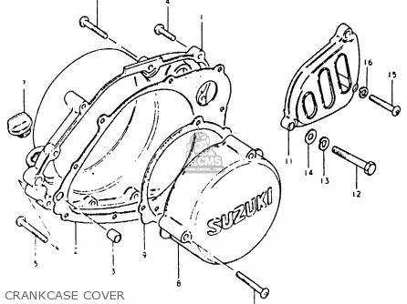 CRANKCASE COVER - PE250 1980 (T) (E01 E02 E04 E15 E21 E24)