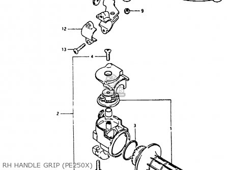 RH HANDLE GRIP (PE250X) - PE250 1980 (T) (E01 E02 E04 E15 E21 E24)