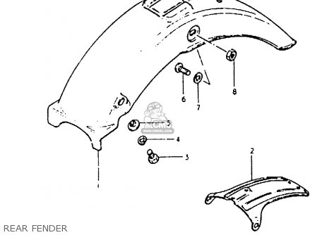 REAR FENDER - PE250 1980 (T) (E01 E02 E04 E15 E21 E24)