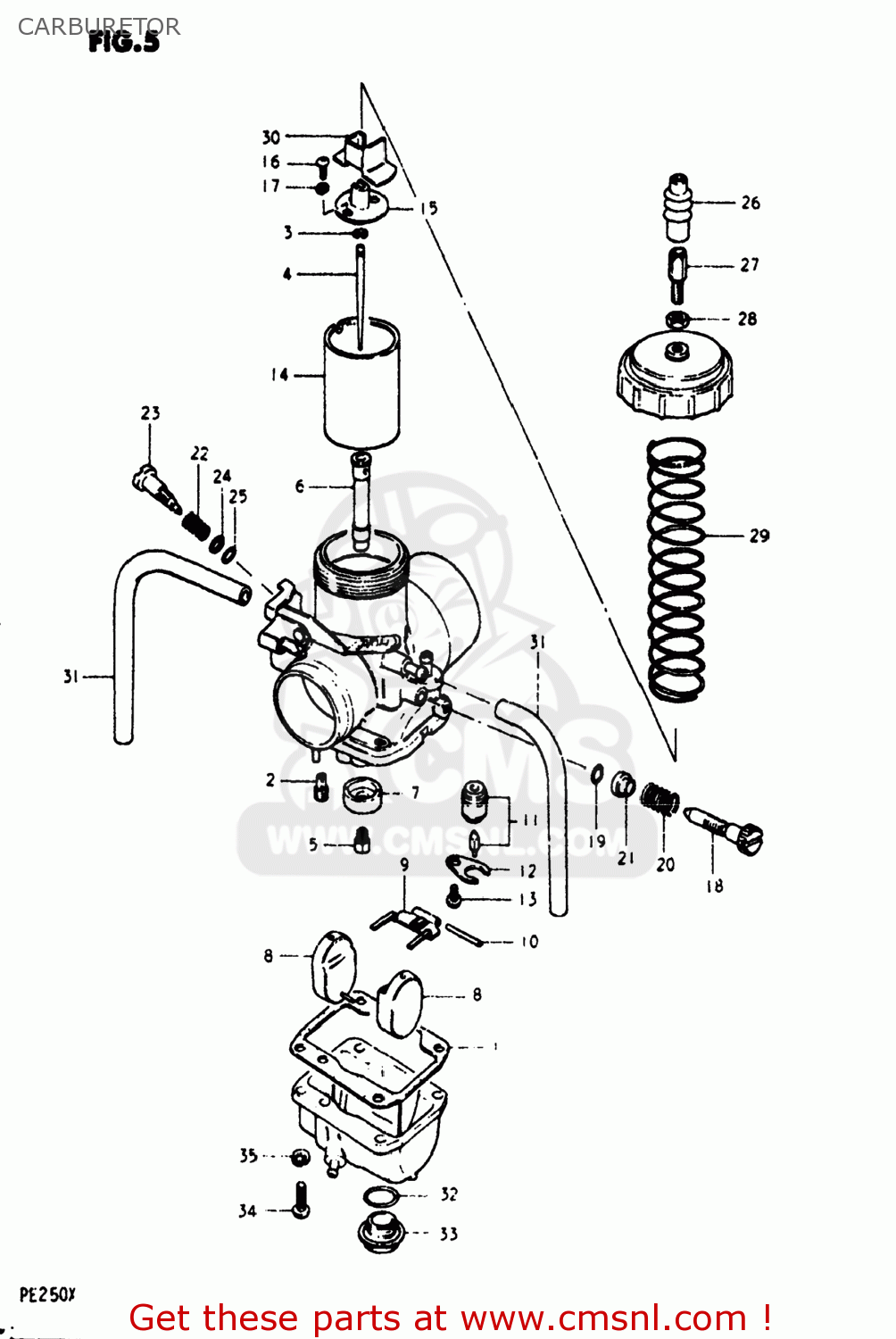CARBURETOR PE250 1980 (T) USA (E03)